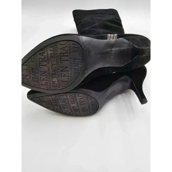 Ellen Tracy Women's Size 9.5 Black Zip Up Suede Heeled Boots - Picture 11 of 12